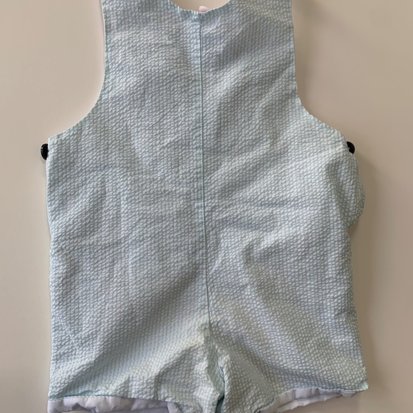 Boy's Shrimp and Grits Seersucker Short Jonjon/Overalls 12M - Picture 4 of 4
